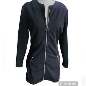 Editions Lifestyle Black Zip Up Blazer Size Small